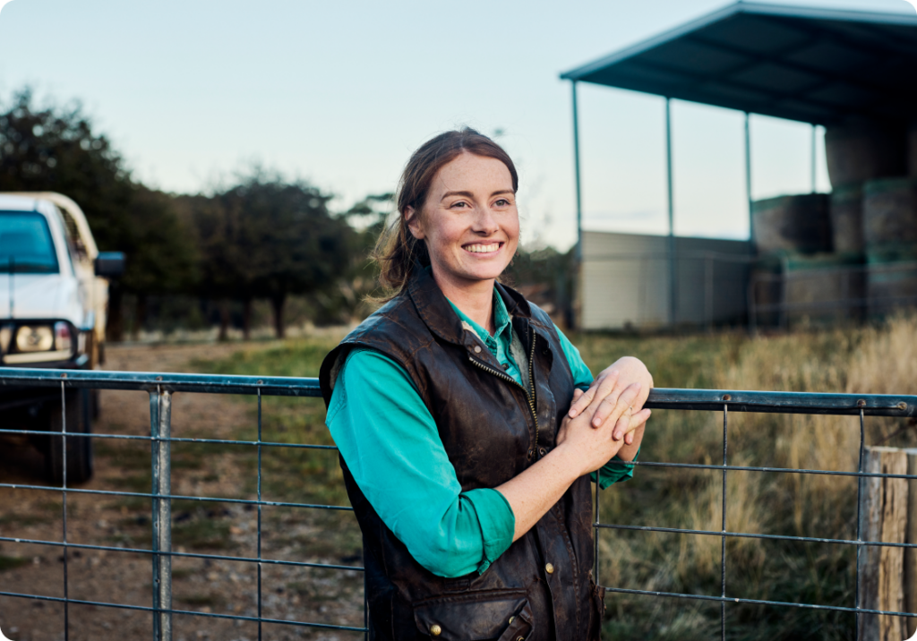 girl on farm